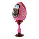 Uovo in legno rosso russo stile imperiale russo La Madonna del Belvedere h tot 20 cm s2