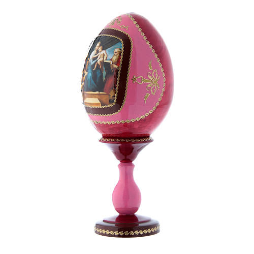 Russian Egg Madonna of the Fish, Russian Imperial style, red 20 cm 2