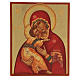 Russische Ikone mit gemalter Madonna von Vladimir 21x16 s1