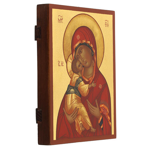 Russian painted icon Our Lady of Vladimir 21x16 3