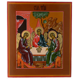 Trinity of Rublev ancient Russian icon end XX century 12x10 inc