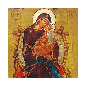 Ícone Rússia pintado decoupáge Theotokos Pantanassa 30x20 cm