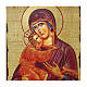 Icona russa dipinta découpage Madre di Dio di Vladimir 30x20 cm s2