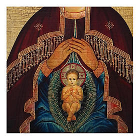 Russische Ikone, Malerei und Découpage, Muttergottes "Helfer bei der Geburt", 30x20 cm