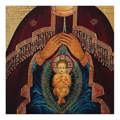 Icona Russia dipinta découpage Madonna dell'aiuto nel parto 30x20 cm 2