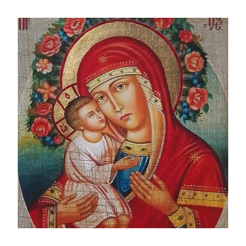 Ícone Rússia pintado decoupáge Nossa Senhora Zhirovitskaya 40x30 cm 2