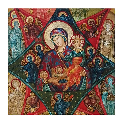 Ícone Rússia pintado decoupáge Nossa Senhora da Sarça-ardente 40x30 cm 2