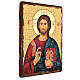 Ícone Rússia pintado decoupáge Cristo Pantocrator 40x30 cm s3