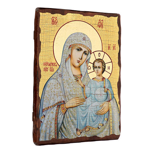 Russian icon Virgin of Jerusalem, painted and decoupaged 40x30 cm 3