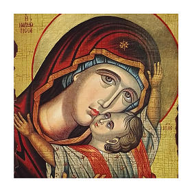 Russische Ikone, Malerei und Découpage, Muttergottes von Kardiotissa, 40x30 cm
