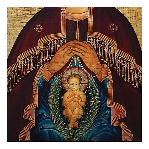 Icono ruso pintado decoupage Virgen del Parto 40x30 cm 2