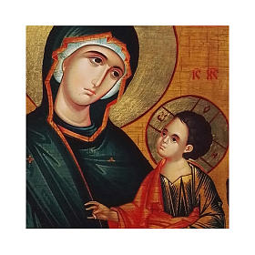 Russian icon Madonna Grigorousa, painted and decoupaged 10x7 cm