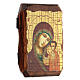 Russian icon Our Lady of Kazan, painted and decoupaged 10x7 cm s2