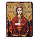 Russian icon Our Lady of the Infinite Chalice, painted and decoupaged 10x7 cm s1