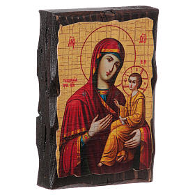 Icono ruso pintado decoupage Virgen Tikhvinskaya 10x7 cm