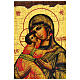 Russian icon Our Lady of Vladimir, painted and decoupaged 10x7 cm s2