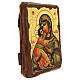 Russian icon Our Lady of Vladimir, painted and decoupaged 10x7 cm s3