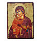 Russian icon Virgin of Vladimir, painted and decoupaged 10x7 cm s1