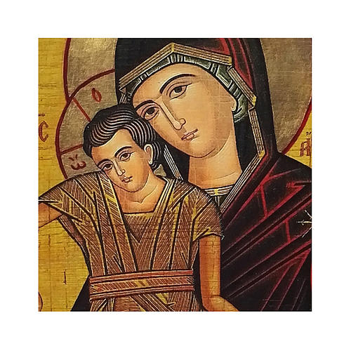 Icona Russia dipinta découpage Madonna Veramente Degna 10x7 cm 2