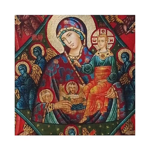 Russische Ikone, Malerei und Découpage, Brennender Dornbusch, 18x14 cm 2