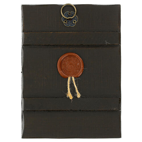 Ícone russo pintado com decoupáge Nossa Senhora do LÍrio Branco 18x14 cm 3