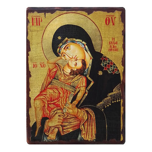 Ikona rosyjska malowana Matka Boża Eleousa, 18x14 cm 1