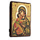 Russische Ikone, Malerei und Découpage, Gottesmutter von Wladimir, 24x18 cm s3