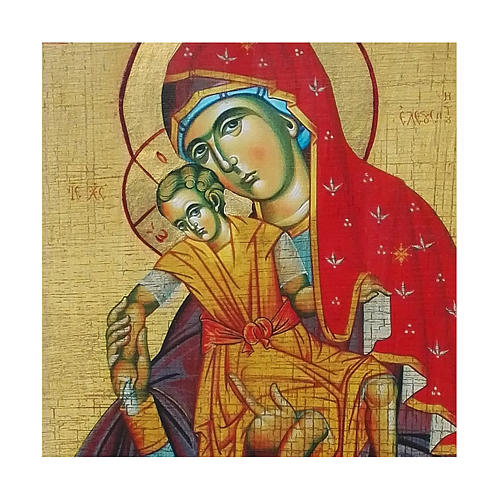Ícone Rússia pintado decoupáge Nossa Senhora Kikkotissa 24x18 cm 2