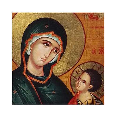 Ícone Rússia pintado decoupáge Nossa Senhora Grigorousa 24x18 cm 2
