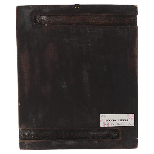 Icona Madonna di Kazan stile russa dipinta legno tiglio 34x28 cm 5