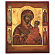 Icono Virgen de Tychvin pintado madera tilo 34x28 cm estilo Rusia envejecido s1