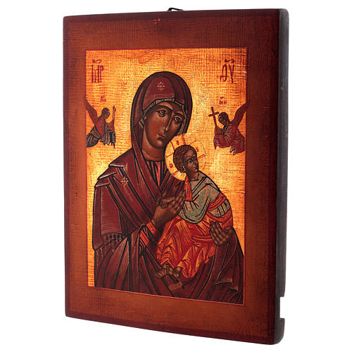 Ikone, Gnadenbild Unserer Lieben Frau von der immerwährenden Hilfe, alter russischer Stil, handgemalt, 34x28 cm 3