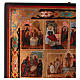 Icona Tutte le Feste dipinta su legno 34x28 cm stile Russia antichizzata s3