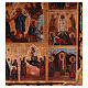 Ícone polaco Todas as Festividades pintado em madeira de tília 33x27,5 cm estilo Rússia antigo s4
