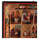 Icon of 12 Great Feasts, painted on wood 34x28 cm Russian style antiqued s3