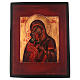 Icona stile russo Vergine di Fiodor legno tiglio 18x14 cm dipinta antichizzata s1