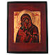 Ícone estilo russo Nossa Senhora de Feodor madeira tília 18x14 cm pintado efeito antigo s1