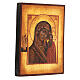 Icono Virgen de Kazan pintado madera tilo 18x14 cm estilo ruso envejecido s3