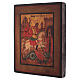 St George icon, linden wood 18x14 cm Russian style antiqued s3