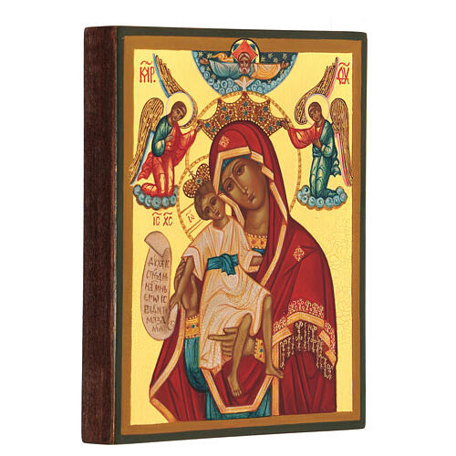 Icona russa dipinta Madonna meritevole 14x10 cm 2