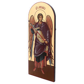 Russian Icon serigraph Archangel Michael arched 120x50 cm