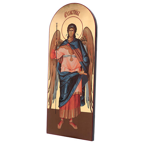 Siebdruck-Ikone, Erzengel Gabriel, Bogenform, 120x50 cm, Russland 5