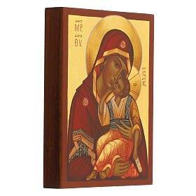 Russian icon Mother of God Jachromskaja, 14x10 cm painted