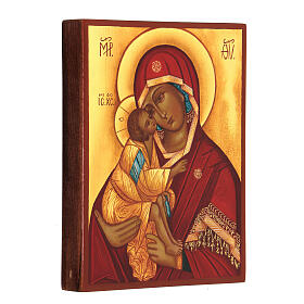 Ícone russo Mãe de Deu de Don 14x10 cm pintado