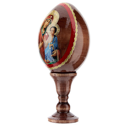 Egg wood Iverskaya Russian icon of total height 13 cm 2
