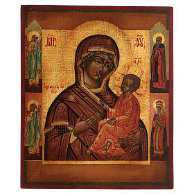 Quick to hear, painted Theotokos icon, Russian style, antique finish, 35x30 cm