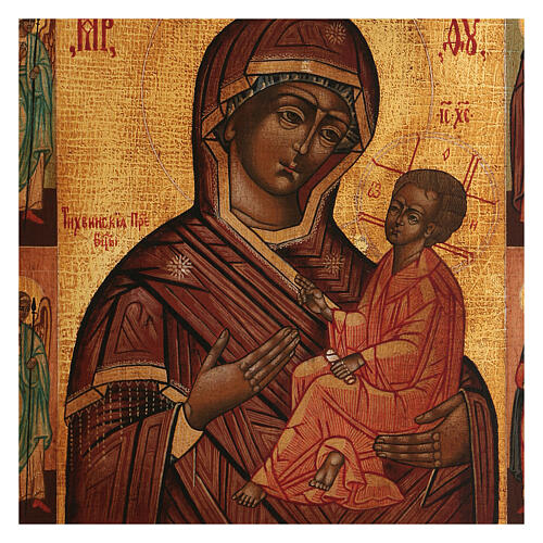 Quick to hear, painted Theotokos icon, Russian style, antique finish, 35x30 cm 2