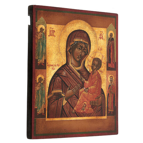 Quick to hear, painted Theotokos icon, Russian style, antique finish, 35x30 cm 3