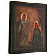 Icona Annunciazione dipinta stile russo antichizzata 25x20 cm  s3