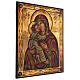 Icona Madonna di Vladimir 65x55 cm stile russo dipinta antichizzata s4